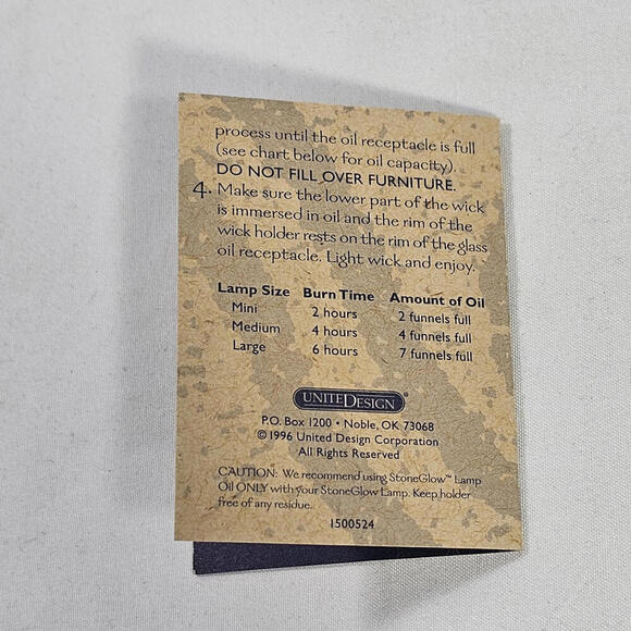 Vintage 1996 Stoneglow 11.5" Clear Glass Oil Lamp Kit Flame Illumination - Picture 6 of 11